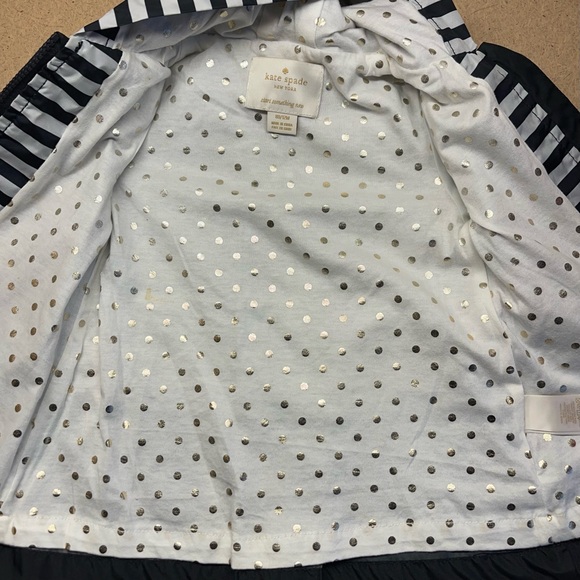 Kate Spade ♠️ NY Baby Girl Black & White Striped Rain Jacket - 18 Month - GUC - Picture 6 of 12